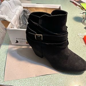 Bamboo Tenison buckle tassel ankle boots-brand new
